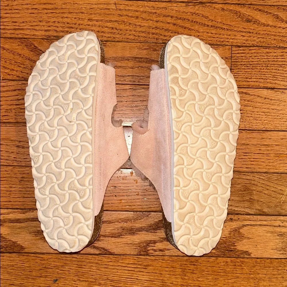 Birkenstock Womens Arizona Shearling Suede Sandals Light Rose EU40 US 9.5 Buckle - Picture 9 of 9